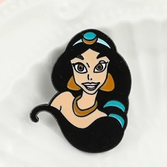 Jasmine Enamel Pin Disney Princess Aladdin 90s Cartoon Movie Fan Gift Brooch - Picture 4 of 10